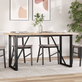 Mesa de comedor marco O madera maciza pino acero 140x80x75,5 cm de , Mesas de cocina y de comedor - Ref: Foro24-3282742, Prec...