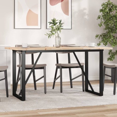 Mesa de comedor marco O madera maciza pino acero 140x80x75,5 cm de , Mesas de cocina y de comedor - Ref: Foro24-3282742, Prec...