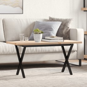 Mesa de centro marco X madera maciza pino y acero 100x50x45,5cm de , Mesas de cocina y de comedor - Ref: Foro24-3282754, Prec...