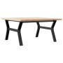 Mesa de centro marco Y madera maciza pino y acero 90x90x45,5 cm de , Mesas de cocina y de comedor - Ref: Foro24-3282775, Prec...