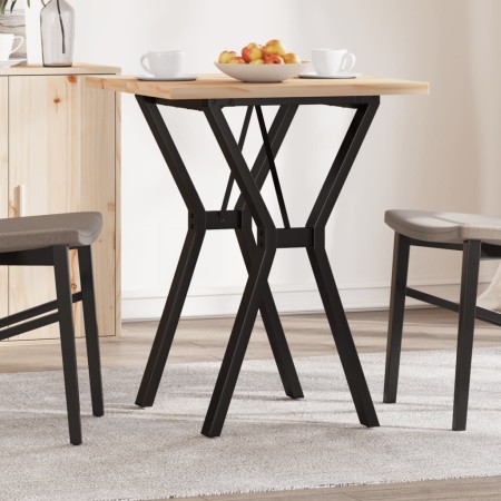 Mesa de comedor marco Y madera maciza pino y acero 60x60x75,5cm de , Mesas de cocina y de comedor - Ref: Foro24-3282780, Prec...