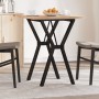 Mesa de comedor marco Y madera maciza pino y acero 60x60x75,5cm de , Mesas de cocina y de comedor - Ref: Foro24-3282780, Prec...