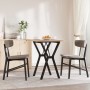 Mesa de comedor marco Y madera maciza pino y acero 60x60x75,5cm de , Mesas de cocina y de comedor - Ref: Foro24-3282780, Prec...