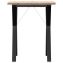 Mesa de comedor marco Y madera maciza pino y acero 60x60x75,5cm de , Mesas de cocina y de comedor - Ref: Foro24-3282780, Prec...