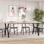 Mesa de comedor marco Y madera maciza pino acero 200x100x75,5cm de , Mesas de cocina y de comedor - Ref: Foro24-3282789, Prec...