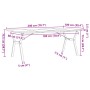 Mesa de comedor marco Y madera maciza pino acero 200x100x75,5cm de , Mesas de cocina y de comedor - Ref: Foro24-3282789, Prec...