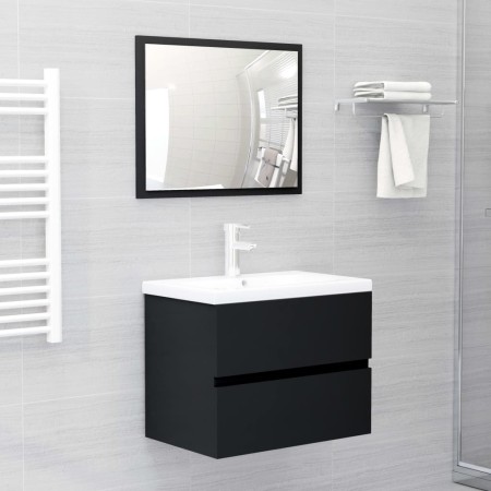 Juego de muebles de baño madera de ingeniería negro de vidaXL, Muebles de baño - Ref: Foro24-3071676, Precio: 201,48 €, Descu...