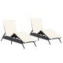 Tumbonas con cojines 2 unidades ratán sintético negro de , Tumbonas - Ref: Foro24-3261578, Precio: 273,97 €, Descuento: %
