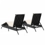 Tumbonas con cojines 2 unidades ratán sintético negro de , Tumbonas - Ref: Foro24-3261578, Precio: 273,97 €, Descuento: %
