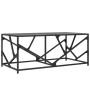 Mesa de centro de acero superficie de vidrio negra 98,5x50x41cm de , Mesas de centro - Ref: Foro24-845997, Precio: 56,46 €, D...