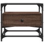 Mesa de centro con puertas de vidrio marrón roble 50x50x45 cm de , Mesas de centro - Ref: Foro24-846053, Precio: 69,99 €, Des...