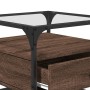 Mesa de centro con puertas de vidrio marrón roble 50x50x45 cm de , Mesas de centro - Ref: Foro24-846053, Precio: 69,99 €, Des...