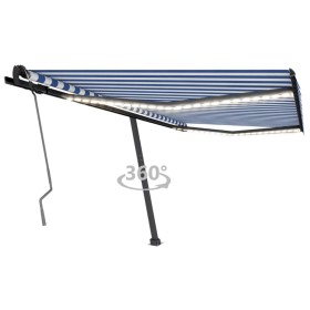 Toldo manual retráctil con LED azul y blanco 450x350 cm de , Toldos - Ref: Foro24-3069841, Precio: 512,70 €, Descuento: %