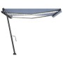 Toldo manual retráctil con LED azul y blanco 450x350 cm de , Toldos - Ref: Foro24-3069841, Precio: 512,70 €, Descuento: %