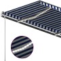 Toldo manual retráctil con LED azul y blanco 450x350 cm de , Toldos - Ref: Foro24-3069841, Precio: 512,70 €, Descuento: %