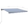 Toldo manual retráctil con LED azul y blanco 450x350 cm de , Toldos - Ref: Foro24-3069841, Precio: 512,70 €, Descuento: %
