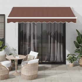 Toldo retráctil manual marrón 300x250 cm de , Toldos - Ref: Foro24-3215698, Precio: 221,01 €, Descuento: %
