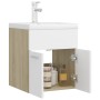 Mueble con lavabo aglomerado blanco y roble Sonoma de vidaXL, Tocadores de baño - Ref: Foro24-3071266, Precio: 162,29 €, Desc...