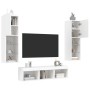 Muebles de TV de pared con LED 5 pzas madera ingeniería blanco de , Muebles TV - Ref: Foro24-3216604, Precio: 192,26 €, Descu...