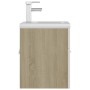 Mueble con lavabo aglomerado blanco y roble Sonoma de vidaXL, Tocadores de baño - Ref: Foro24-3071266, Precio: 162,29 €, Desc...