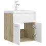 Mueble con lavabo aglomerado blanco y roble Sonoma de vidaXL, Tocadores de baño - Ref: Foro24-3071266, Precio: 162,29 €, Desc...