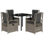 Set comedor de jardín 5 piezas con cojines ratán sintético gris de , Conjuntos de jardín - Ref: Foro24-3262993, Precio: 470,3...