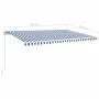 Toldo retráctil manual azul y blanco 500x350 cm de vidaXL, Toldos - Ref: Foro24-3069016, Precio: 392,34 €, Descuento: %