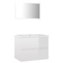Juego de muebles de baño madera de ingeniería blanco brillo de vidaXL, Muebles de baño - Ref: Foro24-3071591, Precio: 156,16 ...