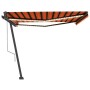 Toldo automático LED sensor de viento naranja marrón 450x350 cm de , Toldos - Ref: Foro24-3069855, Precio: 779,48 €, Descuent...
