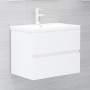 Juego de muebles de baño madera de ingeniería blanco brillo de vidaXL, Muebles de baño - Ref: Foro24-3071591, Precio: 156,16 ...