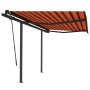 Toldo retráctil automático con postes naranja y marrón 3,5x2,5m de , Toldos - Ref: Foro24-3070130, Precio: 476,75 €, Descuent...