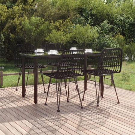 Juego de comedor de jardín 5 piezas ratán sintético negro de , Conjuntos de jardín - Ref: Foro24-3157896, Precio: 407,37 €, D...