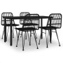 Juego de comedor de jardín 5 piezas ratán sintético negro de , Conjuntos de jardín - Ref: Foro24-3157896, Precio: 407,37 €, D...