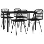 Juego de comedor de jardín 5 piezas ratán sintético negro de , Conjuntos de jardín - Ref: Foro24-3157896, Precio: 407,37 €, D...