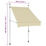 Toldo retráctil de operación manual color crema 100 cm de , Toldos - Ref: Foro24-145833, Precio: 98,66 €, Descuento: %
