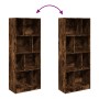 Estantería madera de ingeniería roble ahumado 57x28,5x141 cm de , Librerías y estanterías - Ref: Foro24-848000, Precio: 71,77...