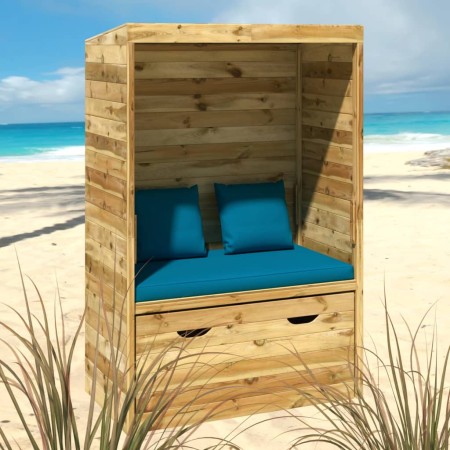 Silla de jardín Strandkorb con cajón pino macizo 112x60x168 cm de , Tumbonas - Ref: Foro24-318206, Precio: 220,69 €, Descuent...