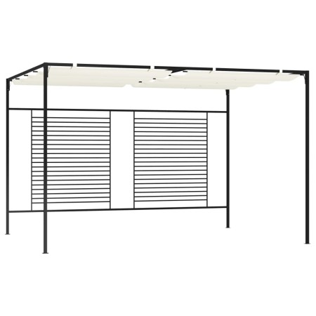 Cenador con techo retráctil color crema 3x4x2,3 m 180 g/m² de , Carpas y cenadores - Ref: Foro24-313623, Precio: 397,81 €, De...