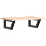 Estante de lavabo de pared de acero y madera maciza de roble de , Tocadores de baño - Ref: Foro24-3302543, Precio: 59,67 €, D...