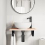 Estante de lavabo de pared de acero y madera maciza de roble de , Tocadores de baño - Ref: Foro24-3302543, Precio: 59,67 €, D...