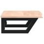 Estante de lavabo de pared de acero y madera maciza de roble de , Tocadores de baño - Ref: Foro24-3302543, Precio: 59,67 €, D...
