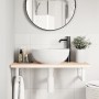 Estante de lavabo de pared de acero y madera maciza de roble de , Tocadores de baño - Ref: Foro24-3302328, Precio: 74,97 €, D...