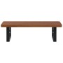 Estante de lavabo de pared de acero y madera maciza de roble de , Tocadores de baño - Ref: Foro24-3302349, Precio: 75,19 €, D...