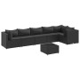 Set de muebles de jardín y cojines 7 pzas ratán sintético negro de , Conjuntos de jardín - Ref: Foro24-3308115, Precio: 590,1...