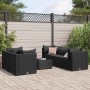 Set muebles de jardín 6 piezas y cojines ratán sintético negro de , Conjuntos de jardín - Ref: Foro24-3308019, Precio: 497,93...