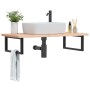 Estante de lavabo de pared de acero y madera maciza de haya de , Tocadores de baño - Ref: Foro24-3302433, Precio: 117,20 €, D...