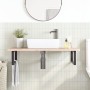 Estante de lavabo de pared de acero y madera maciza de haya de , Tocadores de baño - Ref: Foro24-3302433, Precio: 117,20 €, D...