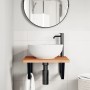 Estante de lavabo de pared de acero y madera maciza de haya de , Tocadores de baño - Ref: Foro24-3302427, Precio: 82,33 €, De...