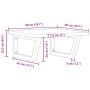 Estante de lavabo de pared de acero y madera maciza de haya de , Tocadores de baño - Ref: Foro24-3302427, Precio: 82,33 €, De...