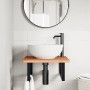 Estante de lavabo de pared de acero y madera maciza de haya de , Tocadores de baño - Ref: Foro24-3302425, Precio: 88,85 €, De...